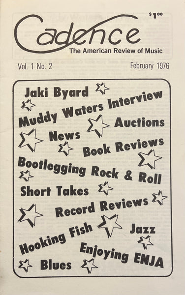 CADENCE back issue - FEBRUARY 1976 - JAKI BYARD - MUDDY WATERS - MAGAZINE