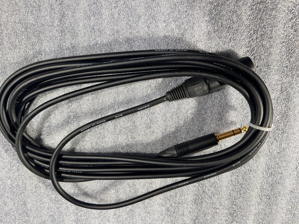 Custom no coil Headphone Extension with locking 1/4" Neutrik connectors