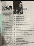 Coda Magazine - November / December 1991 - Tom Cora - Stan Getz - Jimmy Raney - Freddie Redd - Bird - Features : issue