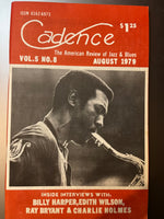 BACK ISSUE : CADENCE AUGUST 1979 - interviews w/ BILLY HARPER - RAY BRYANT - EDITH WILSON - CHARLIE HOLMES - Volume 5 # 8 MAGAZINE