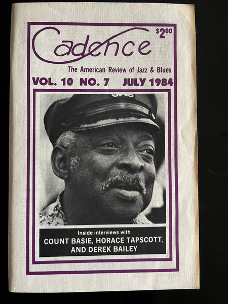MAGAZINE: Count Basie - Horace Tapscott - Derek Bailey - CADENCE back issue - JULY 1984