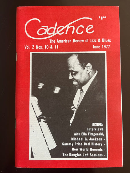 CADENCE back issue - ELLA FITZGERALD - MICHAEL GREGORY JACKSON - SAMMY PRICE - JUNE 1977 - MAGAZINE