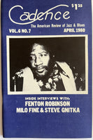 CADENCE - APRIL 1980 - FENTON ROBINSON - MILO FINE - STEVE GNITKA - back issue - MAGAZINE