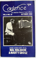 CADENCE - OCTOBER 1980 - MAL WALDRON - MARTY GROSZ - back issue - MAGAZINE