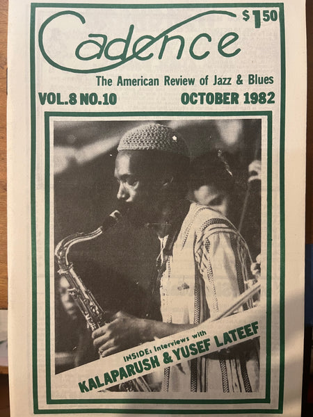 CADENCE back issue - OCTOBER 1982 - KALAPARUSH MAURICE McINTYRE - YUSEF LATEEF - MAGAZINE