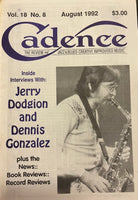 CADENCE back issue - AUGUST 1992 - JERRY DODGION - DENNIS GONZALEZ - MAGAZINE