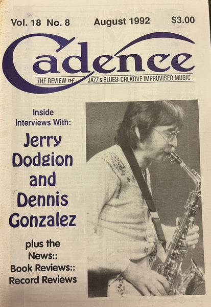 CADENCE back issue - AUGUST 1992 - JERRY DODGION - DENNIS GONZALEZ - MAGAZINE