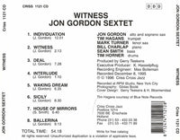 JON GORDON - 6TET - WITNESS - CRISSCROSS - 1121 - CD