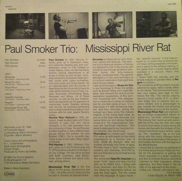 PAUL SMOKER - MISSISSIPPI RIVER RAT - SOUNDASPECTS - 6 - LP – CadNor LTD