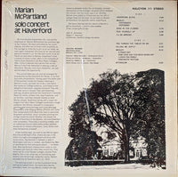 MARIAN MCPARTLAND - SOLO CONCERT AT HAVERFORD - HALCYON - 111 - LP