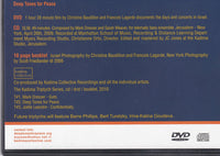 Deep Tones For Peace - includes: Mark Dresser- Henry Grimes - Lindsey Horner - William Parker - Barre Phillips - Rufus Reid - Jerusalem - NYC - Tel Aviv -2009 Kadima#2 CD + DVD + booklet