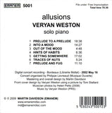 VERYAN WESTON - ALLUSIONS - EMANEM - 5001 - CD
