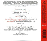 JAMES TENNEY - SOLO WORKS FOR PERCUSSION -  MATTHIAS KAUL - RUDIGER ORTH - HATNOW - 111 CD
