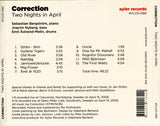 SEBASTIAN BERGSTROM - JOACIM NYBERG - EMIL ASTRANDMELIN - TWO NIGHTS IN APRIL: CORRECTION - AYLER - 90 - CD