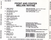 MELVIN RHYNE - PETER BERNSTEIN - RAY APPLETON - FRONT AND CENTER - CRISSCROSS - 1290 - CD
