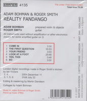 ADAM BOHMAN and  ROGER SMITH - REALITY FANDANGO - EMANEM - 4135 - CD