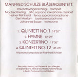 MANFRED SCHULZE BLASER 5TET - KONZERTINO - FMP - 70 - CD