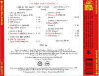 NEW YORK SCHOOL - NEW YORK SCHOOL 3 - Earl Brown - John Cage - Morton Feldman - Christian Wolff - HATART - 6176 CD