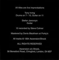 ASCENSION - FIVE TITLES - Tony Irving - Stefan Jaworzyn - SHOCK 26 CD